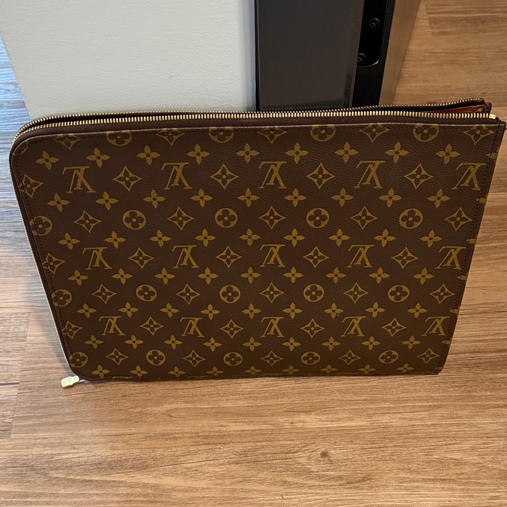 Louis Vuitton Brown and Gold Monogram Laptop Bag